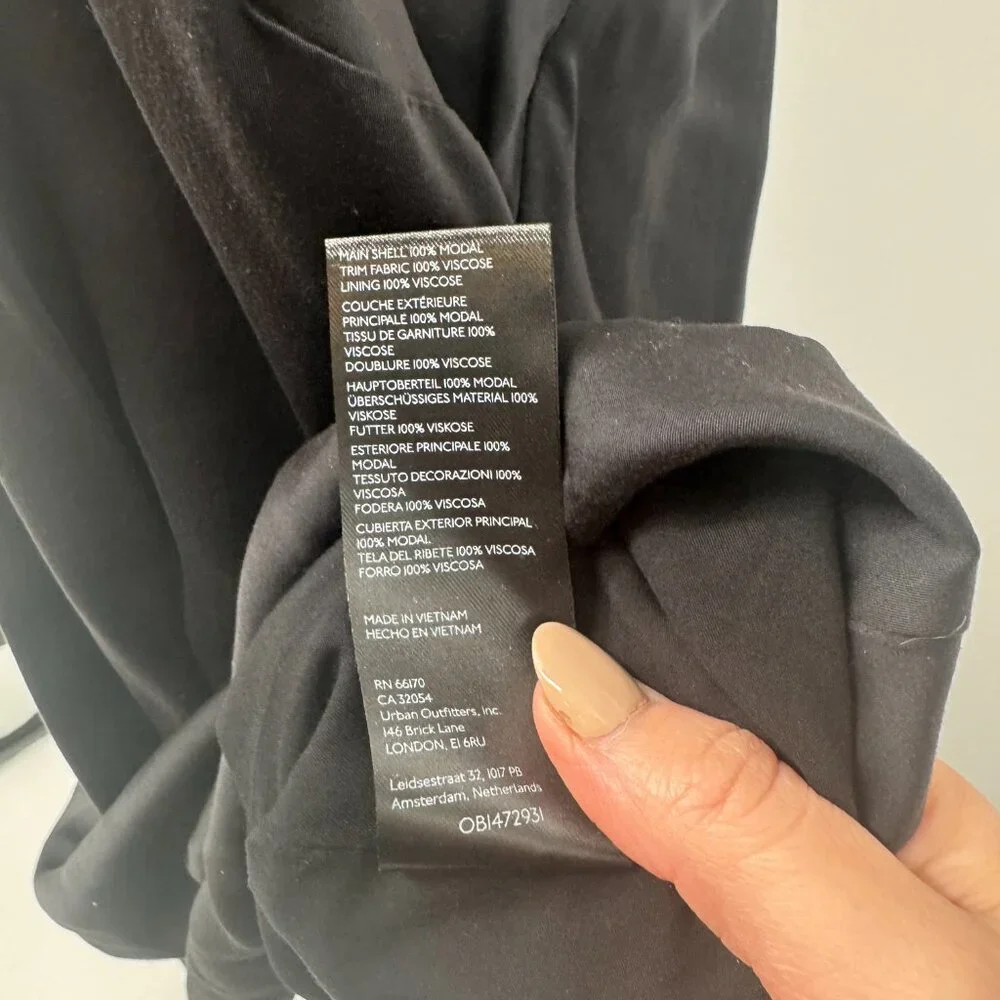 Anthropologie Black Asymmetrical Geometric Neckline Mini Dress - 10P - Picture 7 of 12